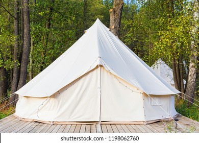 Canvas Glamping Bell Tent At Forest