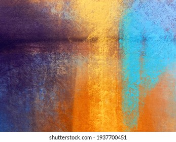 Canvas texture with multi-colored print close. Abstract oil painting background
