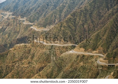 The canyon of Asir region, the view from the viewpoint, Saudi Arabia Jabal Sauda, One of the beautiful scenic mountain