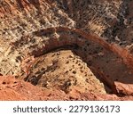 A canyon ends in bowl shaped with high walls in the Goosnescks area, Capitol Reef National Park, Wayne County, Utah