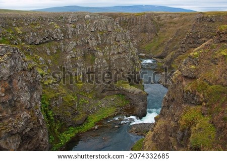 Canyon Kolugljufur of the river Vididalsa, Iceland, Europe
