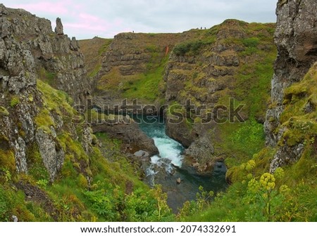 Canyon Kolugljufur of the river Vididalsa, Iceland, Europe
