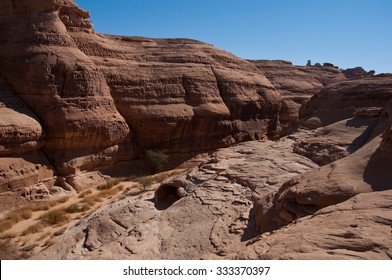 Canyon Landscape In Al-Hijr Al Hijr Archaeological Site Madain Saleh In Saudi Arabia