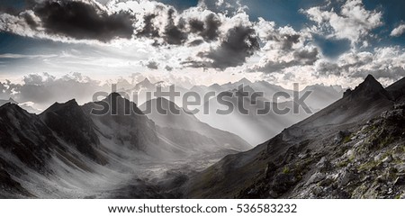 Similar – Panorama road Großglockner illuminated