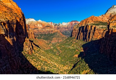 In the canyon of the red rocks. Beautiful canyon landscape. Red rock canyon panorama. Canyon landscape - Shutterstock ID 2168946721