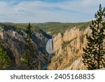 Canyon Village Lower Falls on the Yellowstone River at Artist point, Yellowstone National Park, Wyoming, USA