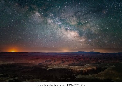 Canyonlands National Park Island In The Sky Grand View Night Sky Stars Milky Way