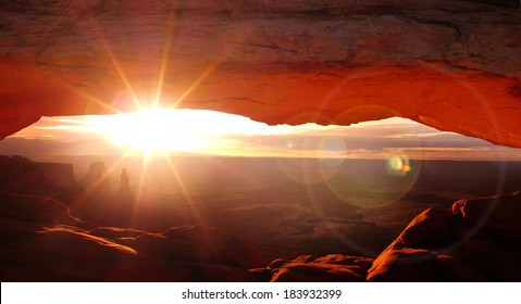 Canyonlands National Park Mesa Arch Sunrise in Utah USA