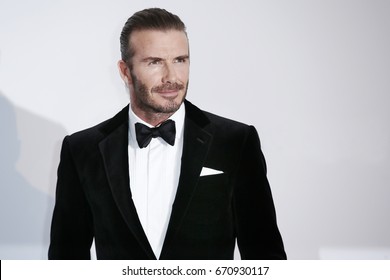 CAP D'ANTIBES, FRANCE - MAY 25: David Beckham arrives at the amfAR Gala Cannes 2017 at Hotel du Cap-Eden-Roc on May 25, 2017 in Cap d'Antibes, France.