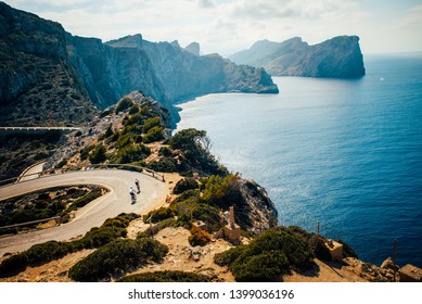 Cap De Formentor. Famous Cycling Road At Mallorca, Majorca, Spain.