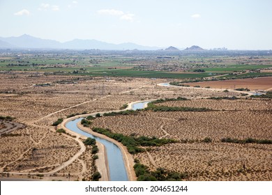 CAP Irrigation water being supplied to crops on the reservation near Phoenix, Arizona