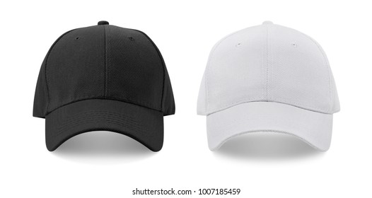 Cap isolated on white background. Black and White. Front view.
