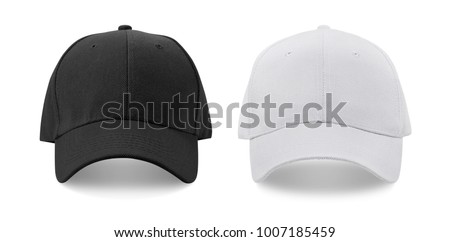 Cap isolated on white background. Black and White. Front view.