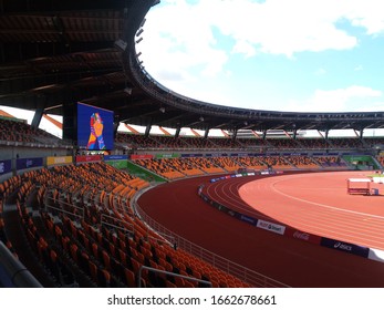 Capas, Tarlac, Philippines: December 8, 2019 - The Track And Field Stadium, The Venue For Athletics Competition During The 30th Southeast Asian Games