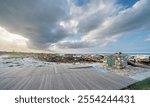 Cape Agulhas, the geographic southern tip of Africa and the beginning of the traditional dividing line between the Atlantic and Indian Oceans