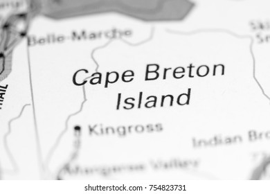 Cape Breton Island. Canada On A Map.