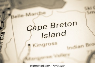 Cape Breton Island. Canada On A Map.