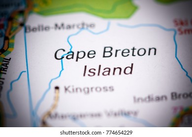 Cape Breton Island. Canada On A Map.