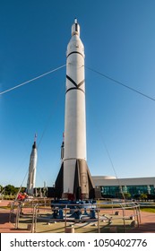 Cape Canaveral, FL, USA - November 22, 2011: The Juno I Rocket At The Kennedy Space Center Visitor Complex In Cape Canaveral, Florida, USA.