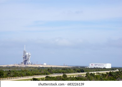 Cape Canaveral, Florida - February 12, 2017:  Space X Launch Pad In Kennedy Space Center On February 12, 2017.