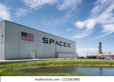 Cape Canaveral, Florida, USA - June 12, 2018: Space X Launch Pad In Kennedy Space Center