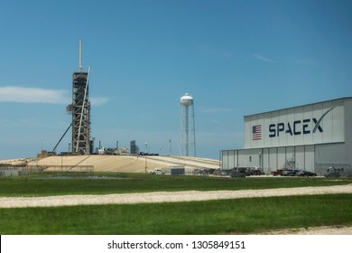 Cape Canaveral, Florida, USA - June 12, 2018: Space X Launch Pad In Kennedy Space Center