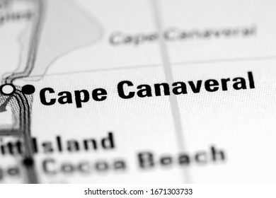 Cape Canaveral. Florida. USA On A Map