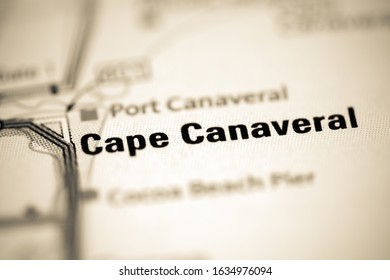 Cape Canaveral On A Geographical Map Of USA