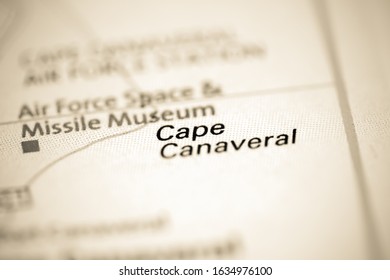 Cape Canaveral On A Geographical Map Of USA