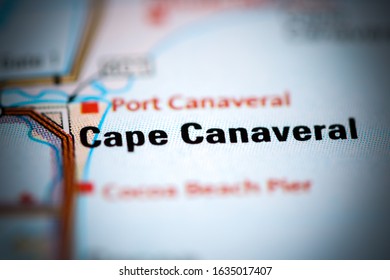 Cape Canaveral On A Geographical Map Of USA