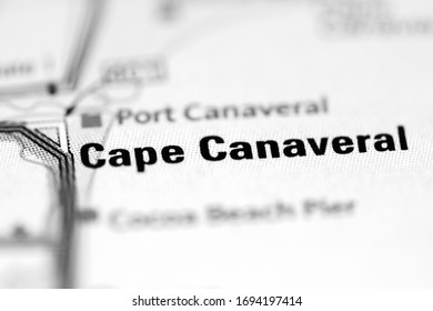 Cape Canaveral On A Geographical Map Of USA