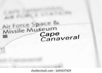 Cape Canaveral On A Geographical Map Of USA