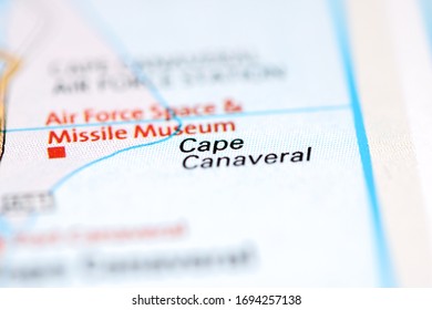 Cape Canaveral On A Geographical Map Of USA