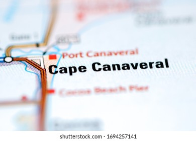 Cape Canaveral On A Geographical Map Of USA