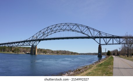 Cape Cod Canal And Bourne Bridge MA USA