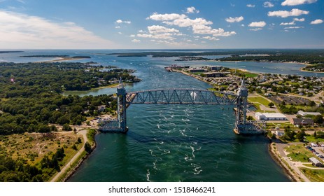 Cape Cod Canal Railroad Bridge From Air