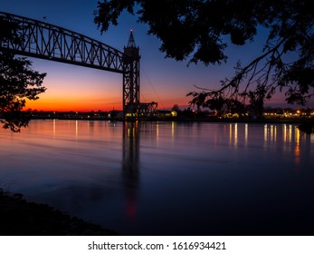 Cape Cod Canal Railroad Bridge At Night