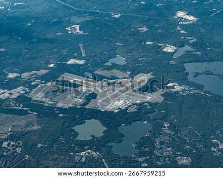 Cape Code - Peninsula - aerial view of landscape in Barnstable County, western Cape Code with lakes, Camp Edwards, Otis Air National Guard Base