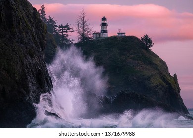 Cape Disappointment In Winter Storm