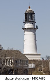 The Cape Elizabeth Light Is The Most Powerful Light In Maine With A 4 Million Candlepower Which Is Visible For 27 Miles. The Lighthouse Is Located In Two Lights State Park.