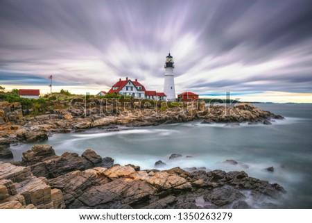 Cape Elizabeth, Maine, USA at Portland Head Light. 