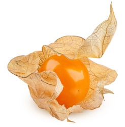 Cape Gooseberry, Physalis Isolated On White Background, Clipping Path, Full Depth Of Field