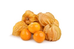 Cape Gooseberry (physalis) Isolated On White Background.