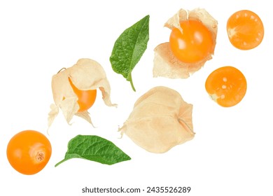 Cape gooseberry or physalis isolated on white background wit with full depth of field. Top view. Flat lay - Powered by Shutterstock