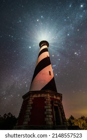 Cape Hatteras Light House Against Night Sky, Outer Banks North Carolina