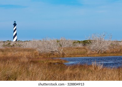 Cape Hatteras Lighthouse Towers Over Marsh Stock Photo 328804913 ...