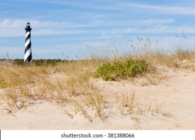 Cape Hatteras Lighthouse Towers Over Beach Stock Photo 381388066 