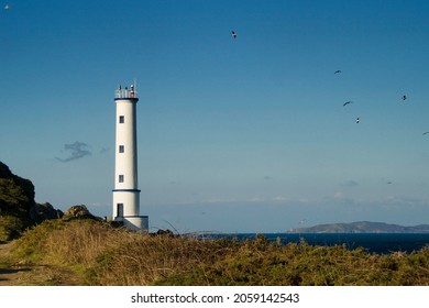 The Cape Home beacon is a beacon located in Cape Home, south of Cangas do Morrazo, in the province of Pontevedra, Galicia, Spain. - Shutterstock ID 2059142543