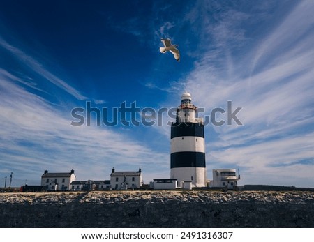 The Cape Hook Lighthouse, a lighthouse located on Cape Hook, emits a flash of white light in a 3-second cycle, with a nominal nighttime range of 23 nautical miles. Ireland