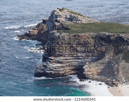 Similar – Image, Stock Photo Green rocky coast at a calm sea in northern Spain